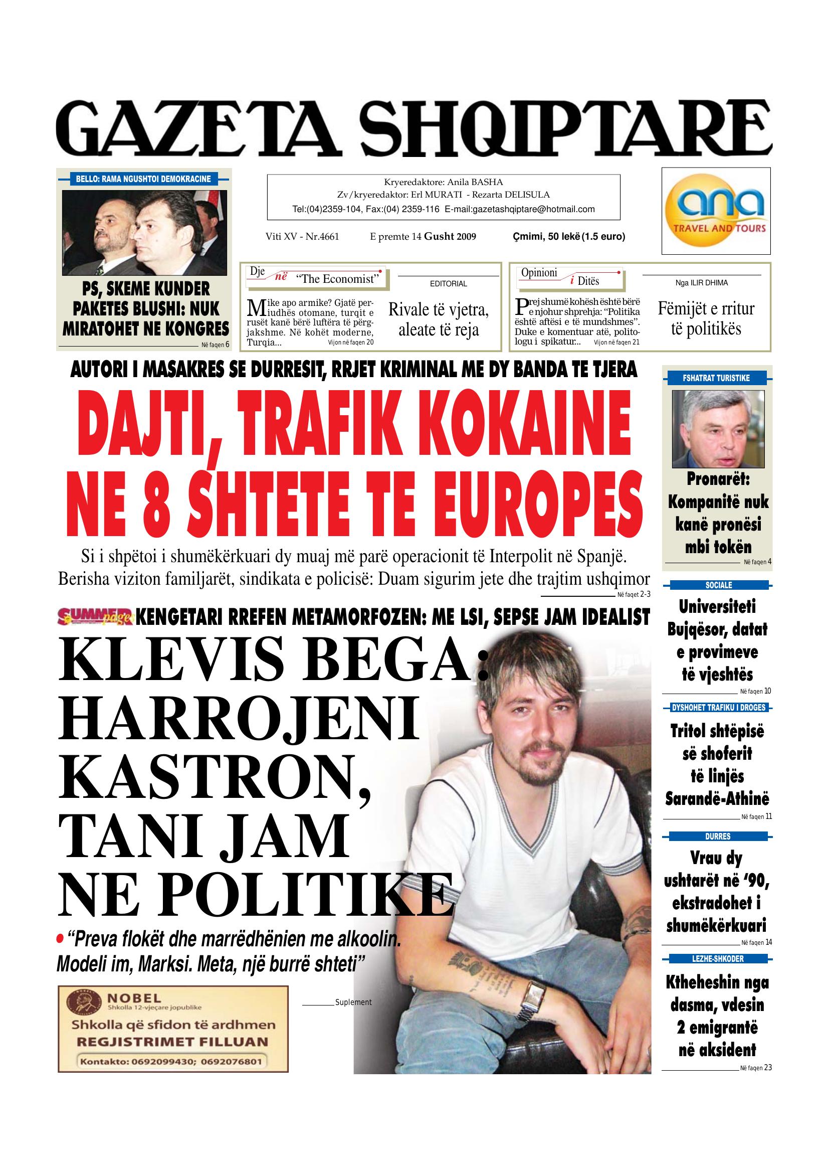 Gazeta Shqiptare 2009-08-14